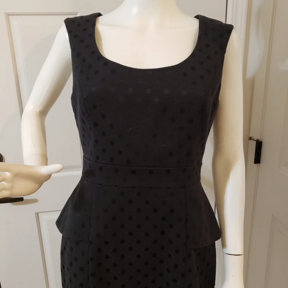 White House Black Market Black Polka Dot Midi Dress